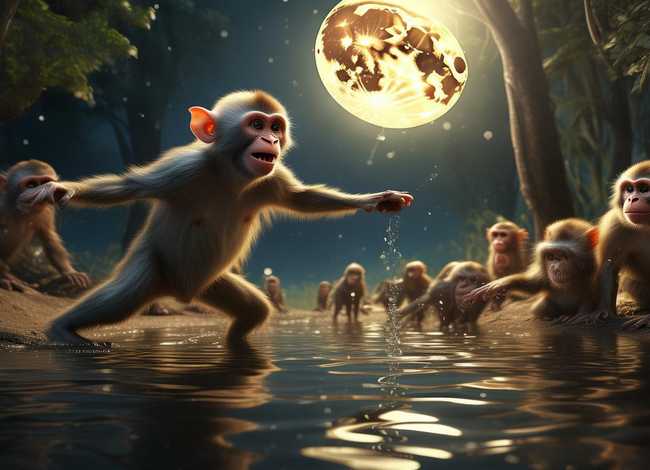 儿童故事猴子捞月300字，猴子捞月400字故事