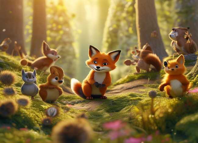 儿童动物狐狸故事、狐狸和小动物们的故事