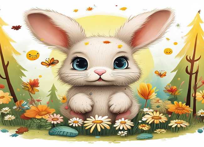 小兔子儿童故事插画；小兔子幼儿故事