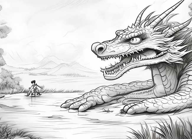 画龙点睛的故事简笔画 - 画龙点睛的故事简笔画怎么画