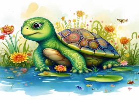 聪明的小乌龟儿童故事图片 - 聪明的乌龟故事图片 绘本