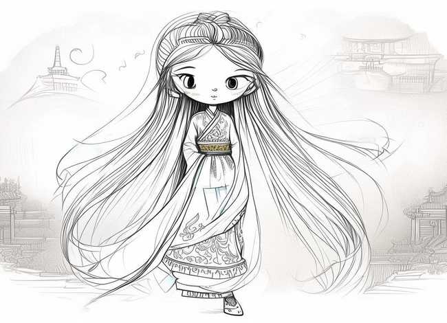 儒灵童简笔画、儒灵童图片简笔画