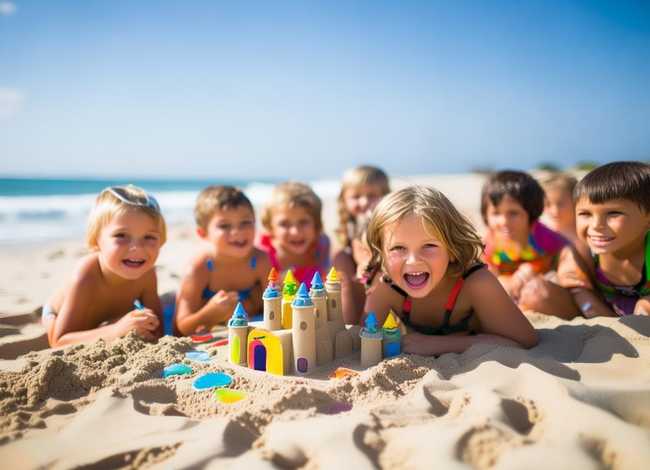 儿童沙滩城堡故事 - 儿童绘画课几分钟轻松完成沙滩城堡简笔画涂色