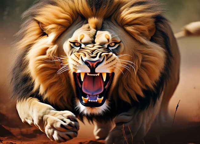 狮吼的画法、大吼的狮子怎么画