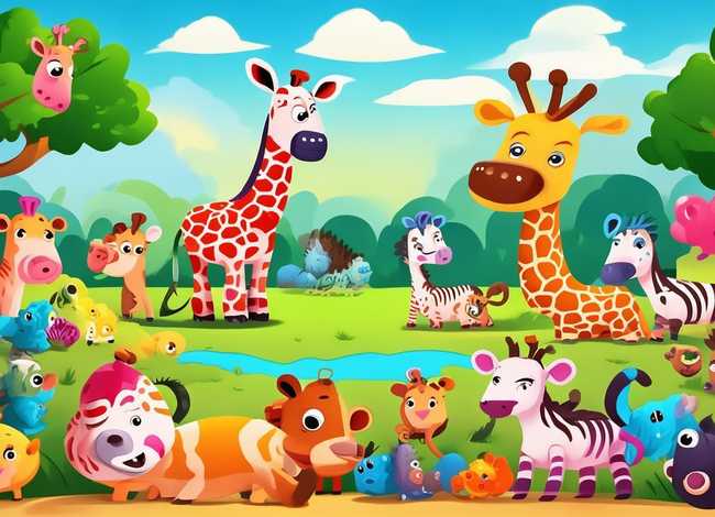 动物园儿童画图片大全大图、动物园儿童画图片大全大图可爱