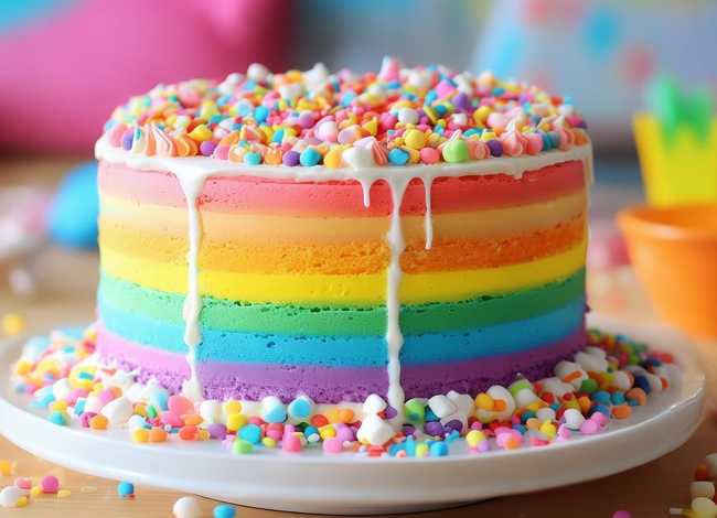 儿童彩虹蛋糕图片 儿童彩虹蛋糕图片大全
