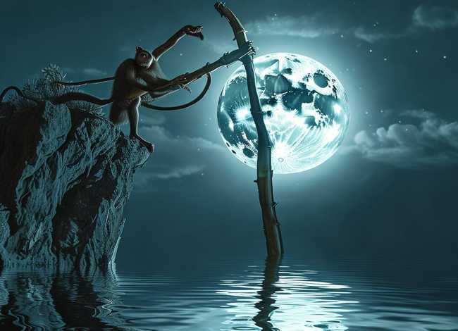 讲故事猴子捞月亮的故事 - 讲故事猴子捞月亮的故事是什么