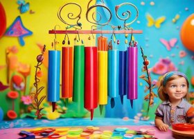 风铃儿童画作品 风铃儿童画作品图片