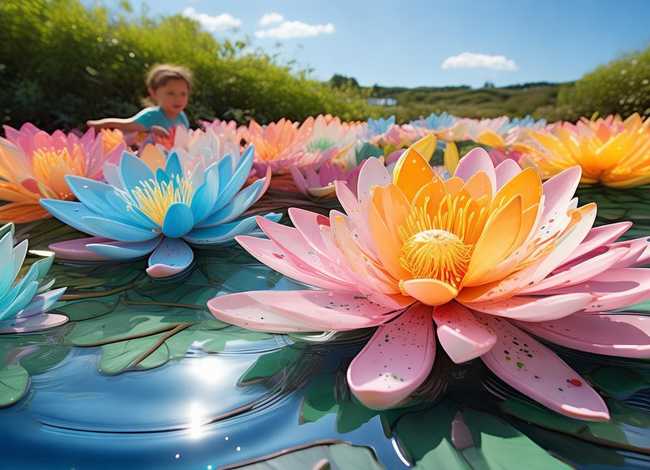 荷花的儿童画；荷花的儿童画图片