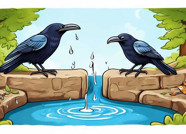 儿童故事简笔画乌鸦喝水；8张简笔画幼儿绘本故事乌鸦喝水