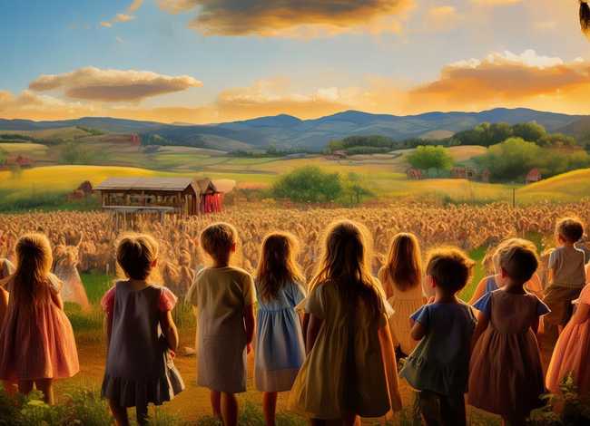 乡村故事儿童；播放乡村故事剧