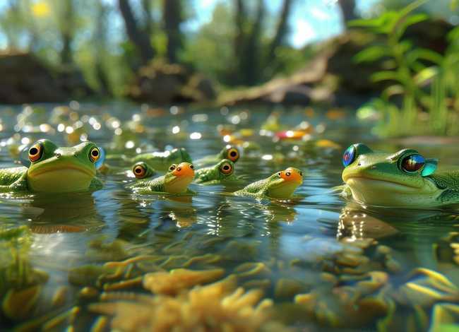 小蝌蚪找妈妈儿童故事图片 - 小蝌蚪找妈妈儿童画图片