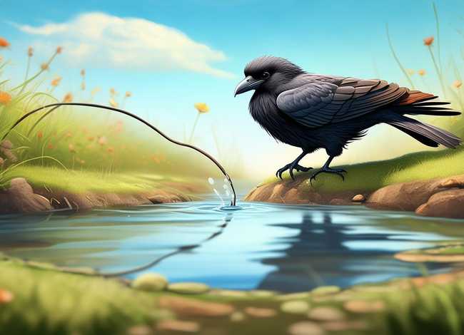 乌鸦喝水幼儿小故事，乌鸦喝水幼儿小故事教案