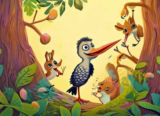 啄木鸟的儿童故事搞笑版 - 幼儿故事啄木鸟的故事