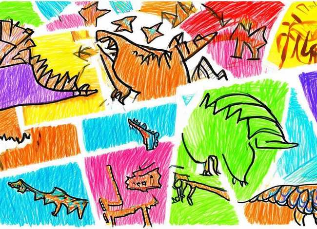 儿童恐龙图片儿童画；儿童恐龙简笔画图片大全集