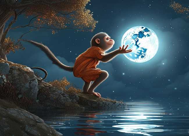 故事猴子捞月亮视频（猴子捞月亮的故事视频及动作）