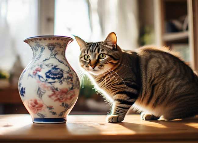 花瓶的故事；小猫打花瓶的故事