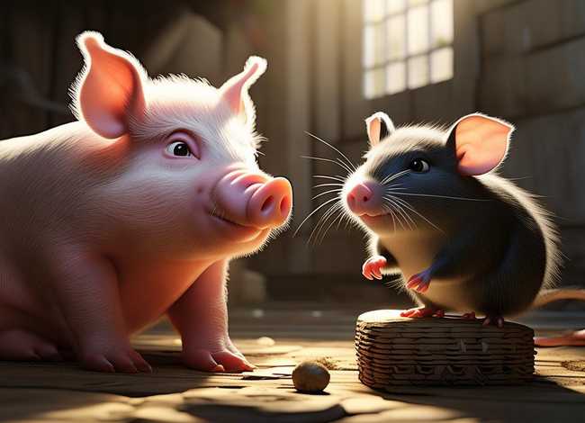 小老鼠和猪在一起打一字 老鼠和猪在一起猜一个字