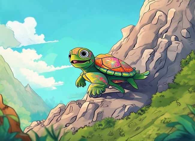 儿童故事海龟爬山连环画（海龟爬山的幼儿故事）