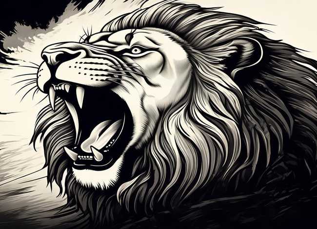 狮子吼叫声简笔画（狮子吼叫声简笔画图片）