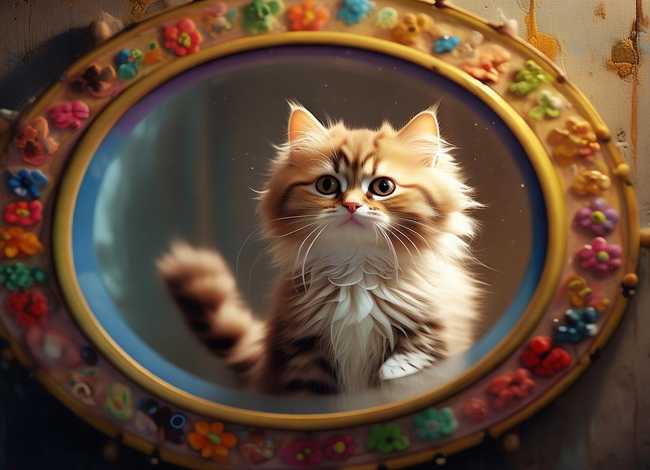 儿童故事镜子里的小花猫 - 幼儿故事镜子里的小花猫