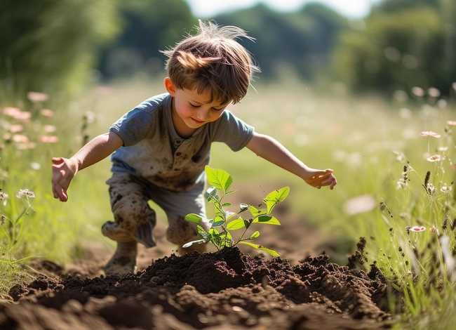 儿童种树的故事 - 小男孩种树的故事