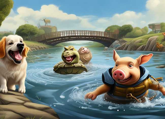 一群动物过河的笑话（一群动物过河的笑话视频）