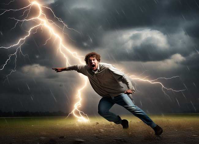 撒谎天打雷劈的图片；撒谎遭雷劈图片