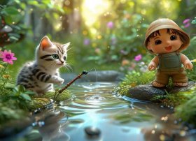 小猫钓鱼的故事儿童演讲视频（讲小猫钓鱼的故事表演视频）