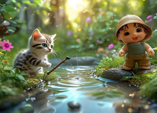 小猫钓鱼的故事儿童演讲视频（讲小猫钓鱼的故事表演视频）