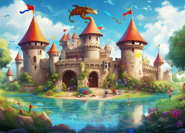 城堡儿童画写一个故事 儿童画画一个城堡