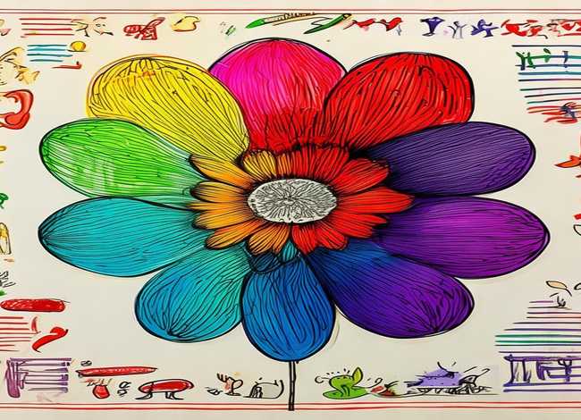 儿童故事七色花封面简单手抄报简单、七色花故事手抄报简笔画