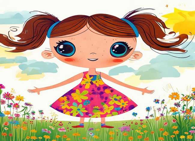 儿童简笔画小女孩 3-6岁儿童简笔画小女孩