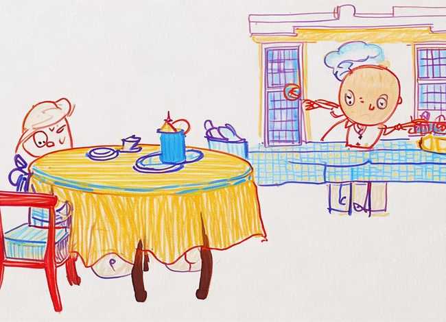 餐厅儿童画简笔画（餐厅儿童画 简笔画）