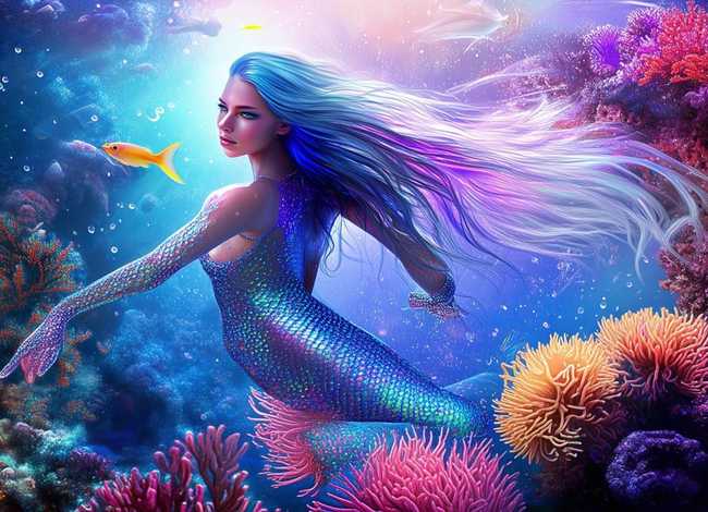 海底的美人鱼的图画 海底的美人鱼的图画大全