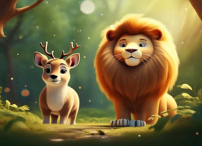 儿童故事梅花鹿和狮子；狮子梅花鹿儿童故事