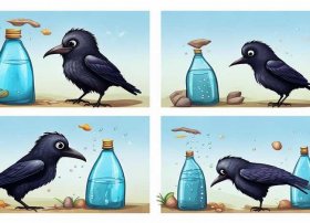 儿童连环画图片4幅简单乌鸦喝水 - 4个简单幼儿连环画图片乌鸦喝水