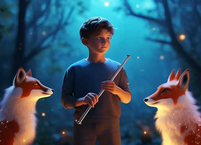 吹魔笛的孩子儿童故事 - 吹魔笛的孩子的故事