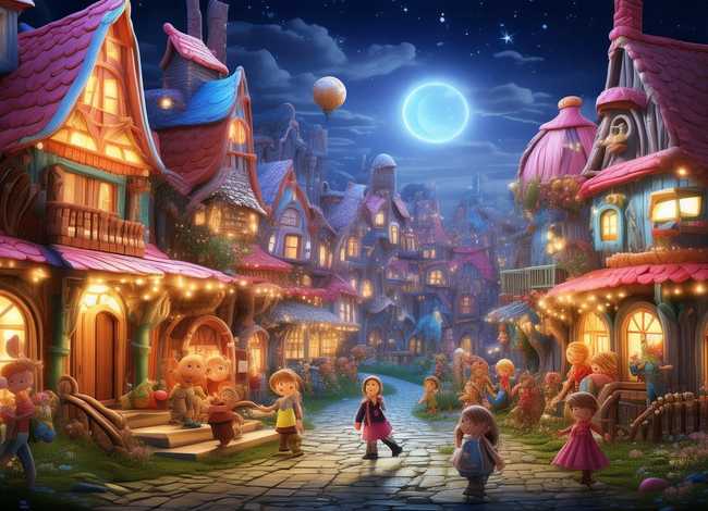 关于童话镇儿童的故事简短、关于童话镇的句子