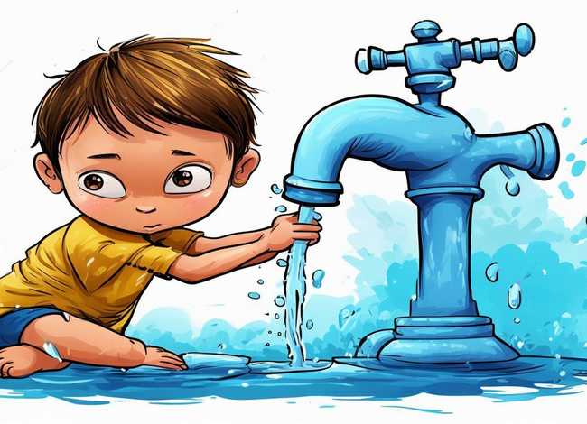 儿童节约用水简笔画，儿童节约用水简笔画图片