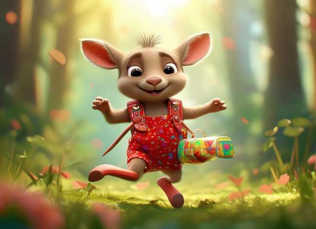 小袋鼠的背带裤儿童故事、小袋鼠的背带裤绘本