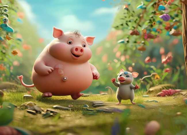 小猪和老鼠的儿童故事一年级 - 小猪和小老鼠的故事