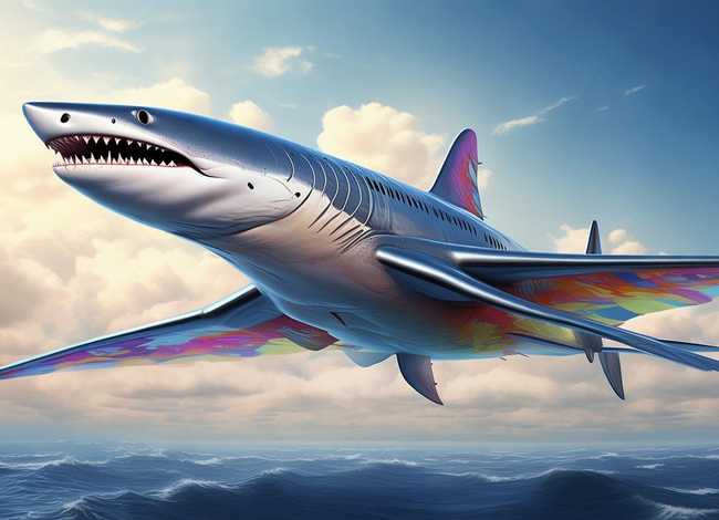 手绘传说故事 - 手绘传说故事-飞机鲨鱼