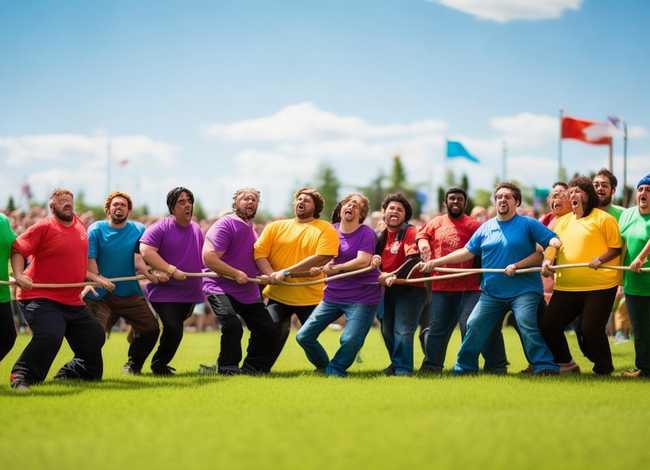 团结合作的拔河图卡通；关于团结拔河比赛的作文