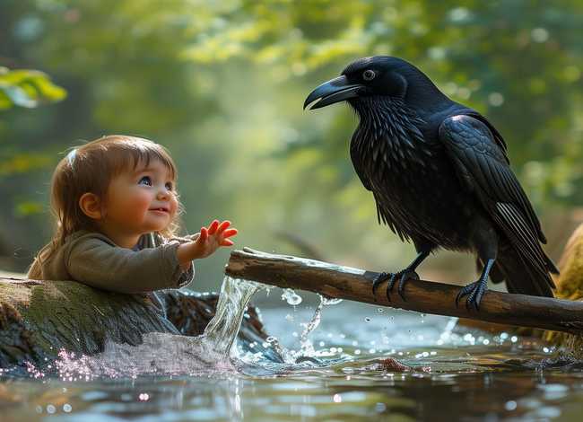 乌鸦喝水的幼儿故事，乌鸦喝水的幼儿故事简短