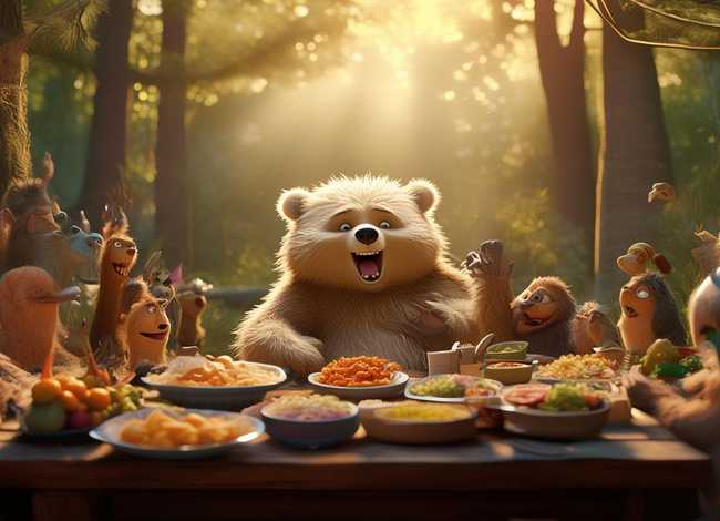 故事小熊请客文字，故事小熊请客文字图片