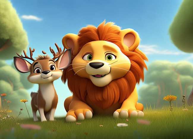 儿童故事梅花鹿和狮子；狮子梅花鹿儿童故事