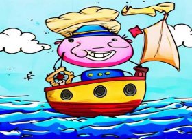 船长儿童画图片；船长儿童画图片大全