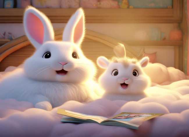 大小白兔的故事，大白兔和小白兔的睡前故事