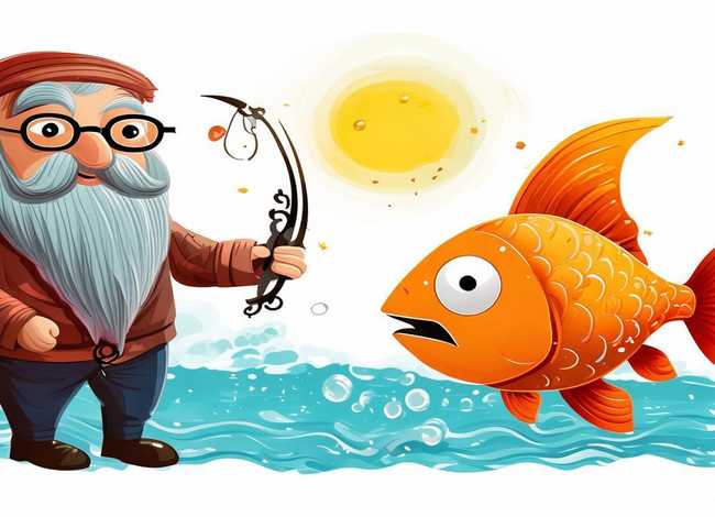 渔夫和金鱼的故事儿童简笔画 渔夫和金鱼的故事手抄报简笔画
